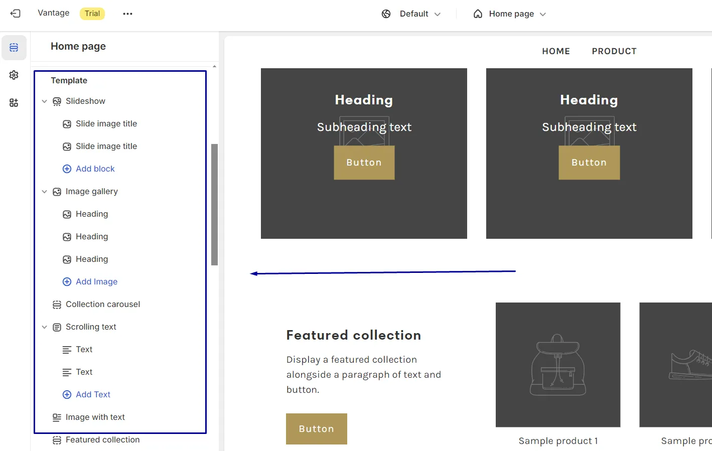 Homepage Sections